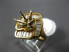 ESTATE LARGE 1CT DIAMOND 14K YELLOW GOLD FLOWER SEMI MOUNT ENGAGEMENT RING
