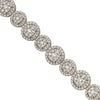 ESTATE LARGE 7.76CT DIAMOND 18K WHITE GOLD CLASSIC CLUSTER ROUND TENNIS BRACELET