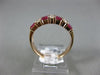 ESTATE WIDE 1.24CT DIAMOND & AAA RUBY 14KT ROSE GOLD THREE ROW ANNIVERSARY RING