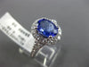 LARGE 1.70CT DIAMOND & TANZANITE 18K WHITE GOLD 3D HALO FILIGREE ENGAGEMENT RING