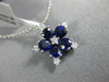 1.44CT DIAMOND & AAA SAPPHIRE 18KT WHITE GOLD 3D FLOWER SNOWFLAKE LOVE PENDANT