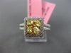 .88CT WHITE & FANCY YELLOW DIAMOND 18KT WHITE GOLD SQUARE FRIENSHIP PROMISE RING