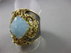 ANTIQUE 5.40CT SAPPHIRE & BLUE AGATE 18KT BLACK & YELLOW GOLD 3D FILIGREE RING