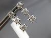 ESTATE .50CT DIAMOND 14K WHITE GOLD PAST PRESENT FUTURE JOURNEY HANGING EARRINGS