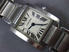 ESTATE CARTIER .05CT AAA ROUND SAPPHIRE STAINLESS STEEL 3D CLASSIC SQUARE WATCH