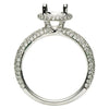 ESTATE .50CT DIAMOND 18KT WHITE GOLD 3 ROW HALO PAVE SEMI MOUNT ENGAGEMENT RING