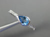 ESTATE .65CT DIAMOND & AAA BLUE TOPAZ 14KT WHITE GOLD PEAR SHAPE BEZEL FUN RING