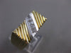 ANTIQUE .35CT BAGUETTE DIAMOND 14K 2 TONE GOLD FILIGREE MENS RING 8.5MM #11634