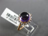 ESTATE 2.37CT DIAMOND & AAA AMETHYST 14K ROSE GOLD 3D ROUND HALO ENGAGEMENT RING