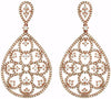 ESTATE LARGE 2.75CT DIAMOND 14KT ROSE GOLD 3D OPEN FILIGREE TEAR DROP EARRINGS