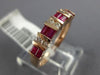 ESTATE .76CT DIAMOND & AAA RUBY 14K ROSE GOLD CLASSIC WEDDING ANNIVERSARY RING