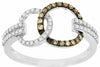 .32CT WHITE & CHOCOLATE FANCY DIAMOND 14KT WHITE GOLD 3D CIRCLE OF LIFE RING