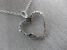 ESTATE .20CT DIAMOND 14K WHITE GOLD 3D CLASSIC OPEN HEART JOURNEY PENDANT #21282