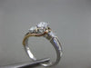 ESTATE .63CT DIAMOND 14K WHITE & ROSE GOLD PAST PRESENT FUTURE ENGAGEMENT RING