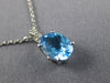 ESTATE 2.51CT DIAMOND & AAA BLUE TOPAZ 14KT WHITE GOLD 3D OVAL FLOATING PENDANT