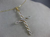 ESTATE .18CT DIAMOND 14KT WHITE GOLD 3D INFINITY CLASSIC CROSS FLOATING PENDANT
