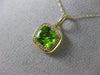 ESTATE 1.53CT DIAMOND & AAA PERIDOT 14KT YELLOW GOLD SQUARE HALO CLASSIC PENDANT