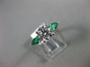 1.42CT DIAMOND & AAA COLOMBIAN EMERALD 14KT WHITE GOLD 3 STONE ENGAGEMENT RING