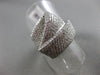 ESTATE LARGE 2.83CT DIAMOND 18KT WHITE GOLD 3D ZIG ZAG MICRO PAVE COCKTAIL RING