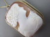 ANTIQUE 14KT YELLOW GOLD HAND CARVED LADY SHELL CAMEO PENDANT PIN & BROOCH #1328