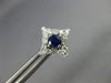 ESTATE 1.25CT DIAMOND & AAA SAPPHIRE 18K WHITE GOLD SQUARE CLASSIC STUD EARRINGS