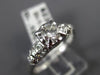 ANTIQUE .50CT OLD MINE DIAMOND 14KT WHITE GOLD FISHTAIL ENGAGEMENT RING #23339