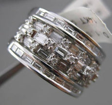 ESTATE WIDE 1.50CTW BAGUETTE & ROUND DIAMOND 14KT WHITE GOLD 3D ANNIVERSARY RING