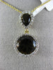 ESTATE LARGE 4.50CT DIAMOND & AAA SMOKEY TOPAZ 14KT YELLOW GOLD FLOATING PENDANT