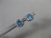 ESTATE WIDE .78CT DIAMOND & BLUE TOPAZ 14KT WHITE GOLD ROUND HALO STUD EARRINGS