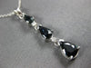 ESTATE 1.64CT DIAMOND & AAA SAPPHIRE 14KT WHITE GOLD THREE STONE JOURNEY PENDANT
