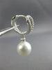 ESTATE .26CT DIAMOND & AAA SOUTH SEA PEARL 14KT WHITE GOLD 3D HANGING EARRINGS