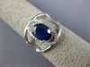 ESTATE LARGE 1.53CT DIAMOND & AAA SAPPHIRE 14KT WHITE GOLD OVAL ENGAGEMENT RING