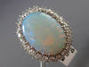 ANTIQUE LARGE 3.50CT OLD MINE DIAMOND & AAA OPAL 14K WHITE GOLD OVAL RING #22137