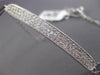 ESTATE .90CT ROUND DIAMOND 14KT WHITE GOLD 3D PAVE 3 ROW MILGRAIN BAR BRACELET