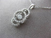 ESTATE .35CT DIAMOND 14KT WHITE GOLD 3D FILIGREE FLOATING CIRCULAR PENDANT CHAIN