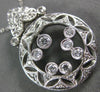 ANTIQUE LARGE .45CT DIAMOND 14KT WHITE GOLD 3D FILIGREE FLOATING PENDANT #20363