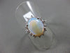 ANTIQUE LARGE 4.23CT DIAMOND & AAA OPAL 14KT WHITE GOLD OVAL CLUSTER RING #16119