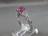 ESTATE 1.80CT DIAMOND & PINK SAPPHIRE 14KT WHITE GOLD 3D ENGAGEMENT RING #24815