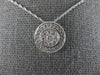ESTATE .45CT DIAMOND 14K WHITE GOLD CLUSTER HALO MILGRAIN CLASSIC FUN PENDANT