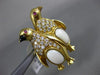 ANTIQUE LARGE .34CT DIAMOND & AAA RUBIES 18KT YELLOW GOLD 3D PENGUIN BROOCH PIN