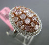 ESTATE LARGE 2.96CT WHITE & FANCY PINK DIAMOND 18KT GOLD OVAL FILIGREE RING