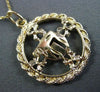 ESTATE LARGE 14KT YELLOW GOLD FLOWER CIRCLE OF LIFE CHAI FLOATING PENDANT #24793