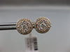 ESTATE LARGE .77CT ROUND DIAMOND 18KT ROSE GOLD 3D CLUSTER HALO STUD EARRINGS