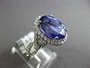 ESTATE LARGE 6.20CT DIAMOND & AAA TANZANITE 14KT WHITE GOLD HALO ENGAGEMENT RING