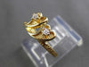 ESTATE .04CT DIAMOND 14KT YELLOW GOLD DOUBLE SOLITAIRE HEART LOVE RING #24514