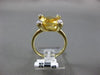 ESTATE LARGE 4.99CT DIAMOND & AAA CITRINE 14K WHTIE GOLD 3D CUSHION CUT FUN RING