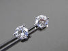 ESTATE LARGE 1.02CT DIAMOND 14KT WHITE GOLD 3D CLASSIC STUD EARRINGS #24088