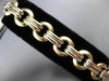 ESTATE 14KT WHITE & YELLOW GOLD 3D ITALIAN HANDCRAFTED CIRCULAR BRACELET #22721