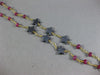 ANTIQUE LONG AAA HEMATITE & RUBY 18KT YELLOW GOLD 3D SHOOTING STAR FUN NECKLACE