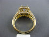 LARGE 1.52CT DIAMOND 14KT YELLOW GOLD 3D SQUARE HALO SEMI MOUNT ENGAGEMENT RING